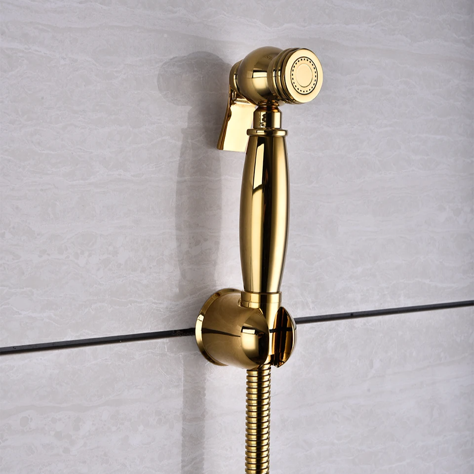 Wandmontierter Hand-Bidet-Sprüher aus Messing in Titan-Gold - Unique Outlet