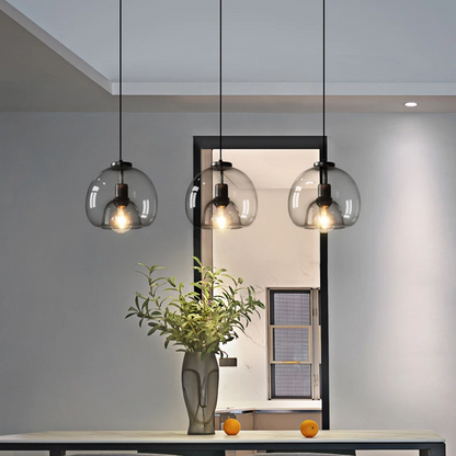 Nordische LED-Glas-Pendelleuchten - E27 Hängeleuchte für Esszimmer, Küche und Restaurant, Tischdekoration, Kunst-Kronleuchter - Unique Outlet