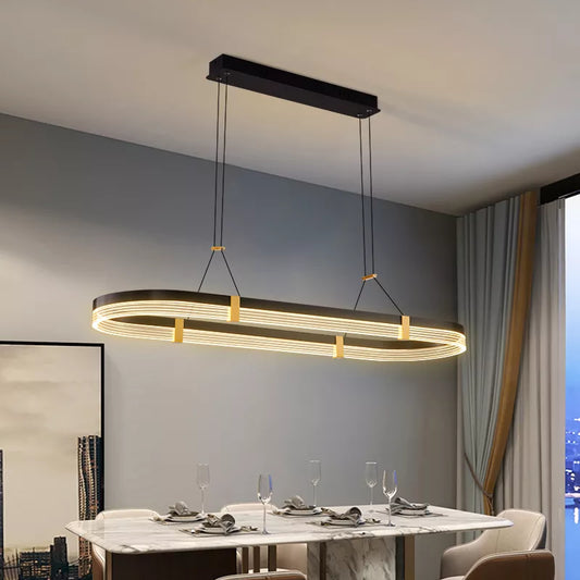 Kreative Persönlichkeits-Designer-Lampe für Restaurants – Moderner minimalistischer Kronleuchter für lange Esstische in Küchen und Esszimmern - Unique Outlet