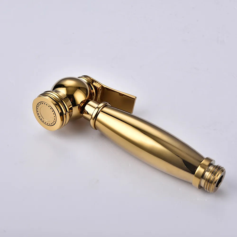 Wandmontierter Hand-Bidet-Sprüher aus Messing in Titan-Gold - Unique Outlet