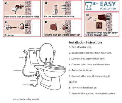 Wandmontierter Hand-Bidet-Sprüher aus Messing in Titan-Gold - Unique Outlet