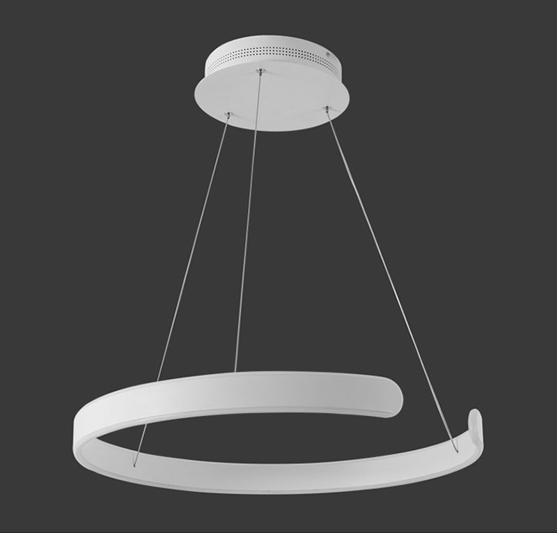 Moderne Pendelleuchten für Wohn- und Esszimmer, geometrische Ringform, aus Acryl und Aluminium, LED-Deckenlampe, AC90-230V - Unique Outlet