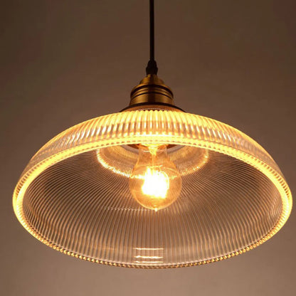 Amerikanische Vintage Glaspendelleuchte mit Streifenmuster – Kreative Lampe für Wohnzimmer und Bar - Unique Outlet