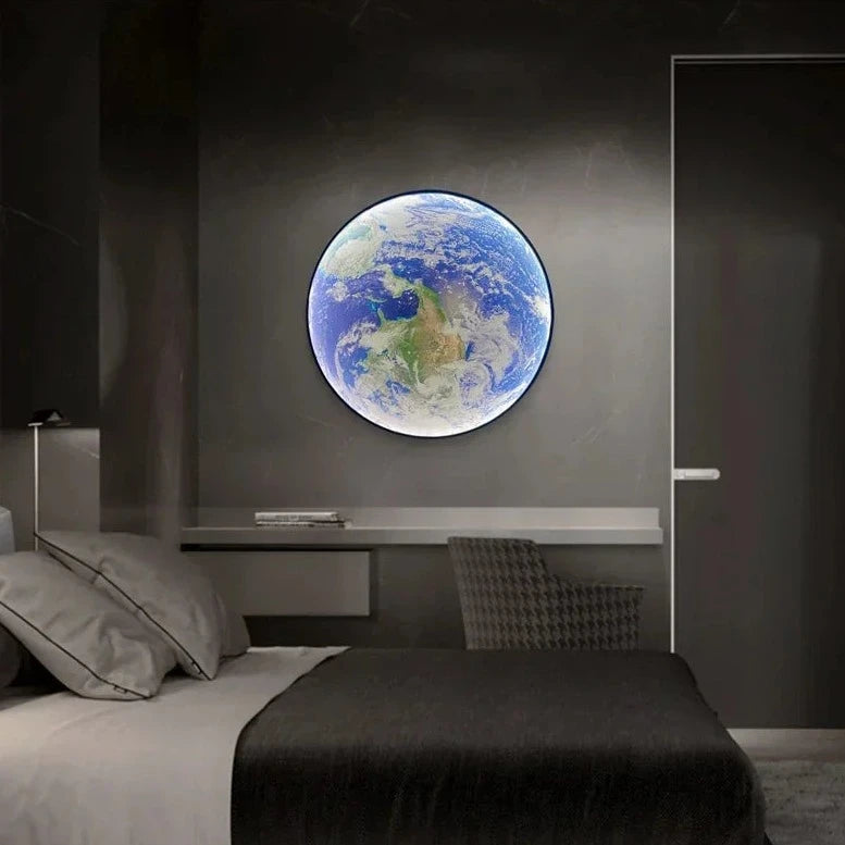 Realistische Mond-LED-Wandleuchte für Schlafzimmer – Fernbedienung, 3 Lichtmodi, Wandmontage, 3D-Design - Unique Outlet