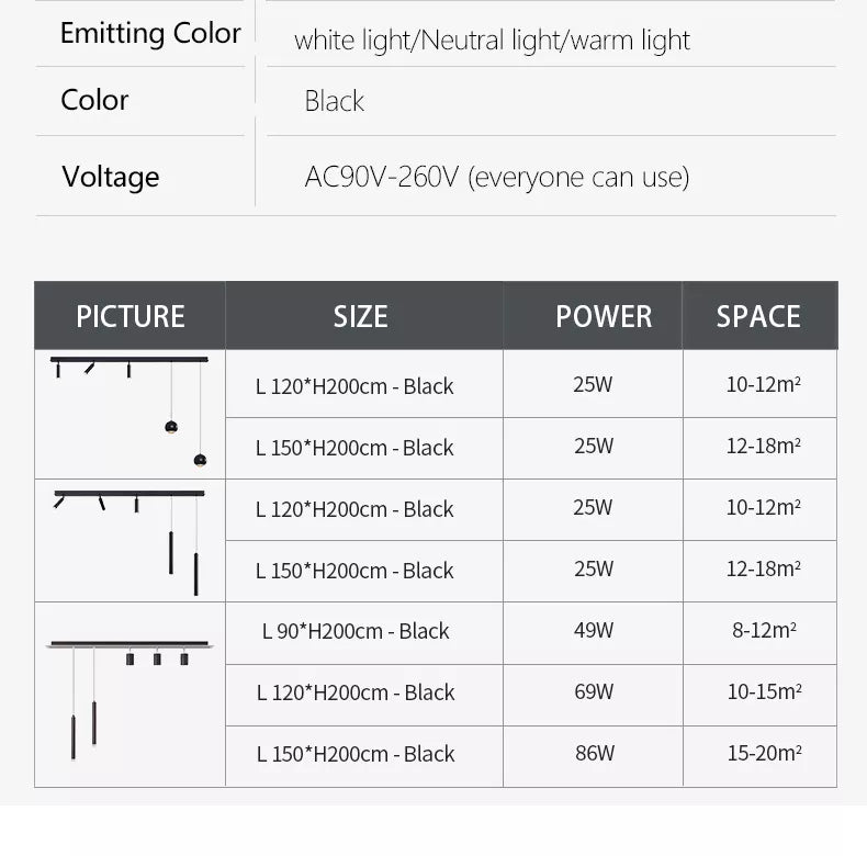 Nordische Moderne Streifen-LED-Deckenlampe – Minimalistisches Design für Restaurants, Bars und Kücheninseln - Unique Outlet