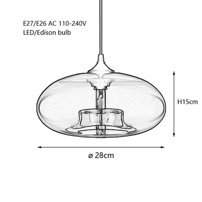 Nordische Kreative Loft-Pendelleuchte aus Glas, Industrie-Stil, E27 - in 7 Farben - Unique Outlet