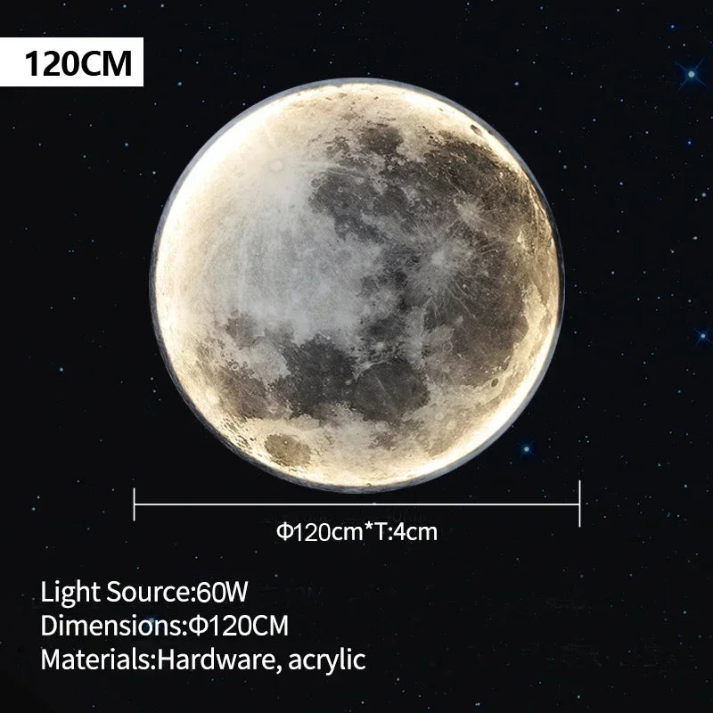 Realistische Mond-LED-Wandleuchte für Schlafzimmer – Fernbedienung, 3 Lichtmodi, Wandmontage, 3D-Design - Unique Outlet