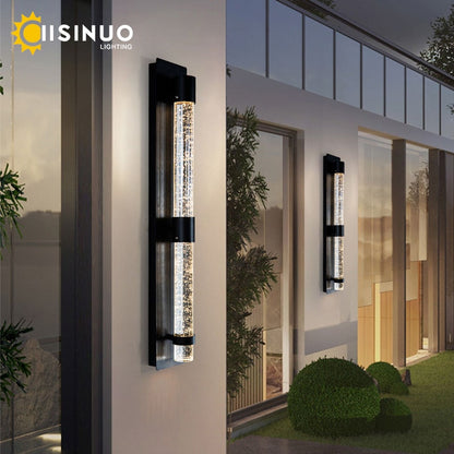 Außenwandleuchte mit Integriertem LED-Licht und Kristallblasen-Design, IP65, Ideal für Eingangsbereiche und Gärten - Unique Outlet