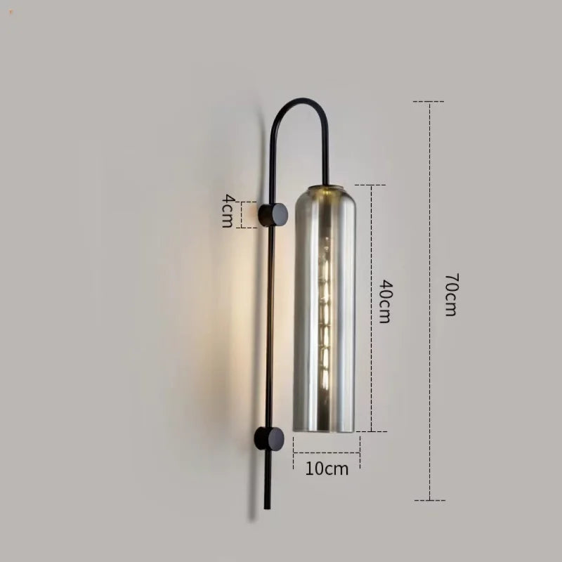 Nordische Lange Glas-Wandleuchte – Luxuriöse Metalllampe für Schlafzimmer, Badezimmer und Wohnraum - Unique Outlet