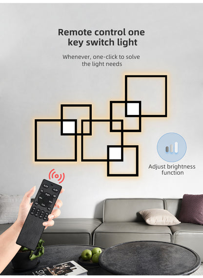 Minimalistische Wandleuchte, Dimmbar, Quadratische LED-Wandleuchte aus Metall für Eingangsbereiche, Innenraumdekoration, Schwarz oder Weiß, 110V-240V - Unique Outlet