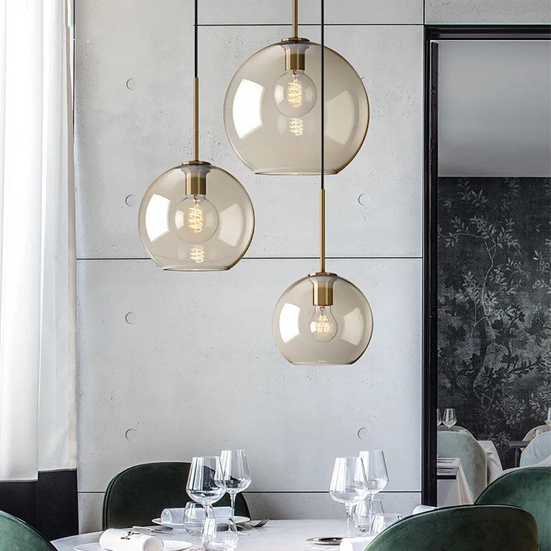 Industrielle Retro LED-Glaspendelleuchten im Nordischen Loft-Stil – Hängende Kronleuchter für Küche und Restaurant - Unique Outlet