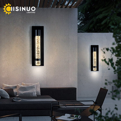 Außenwandleuchte mit Integriertem LED-Licht und Kristallblasen-Design, IP65, Ideal für Eingangsbereiche und Gärten - Unique Outlet