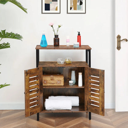 Moderner Sideboard-Kommode mit 1 Offenem Regal, Schubladen und Schrank, Vielseitige Aufbewahrung für Küche, Flur und Wohnzimmer in Dunkelbraun - Unique Outlet