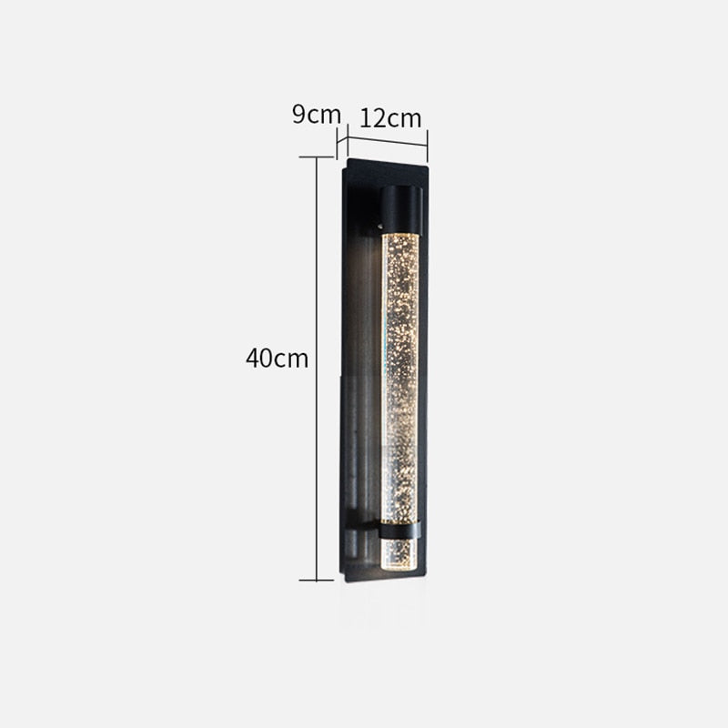 Außenwandleuchte mit Integriertem LED-Licht und Kristallblasen-Design, IP65, Ideal für Eingangsbereiche und Gärten - Unique Outlet