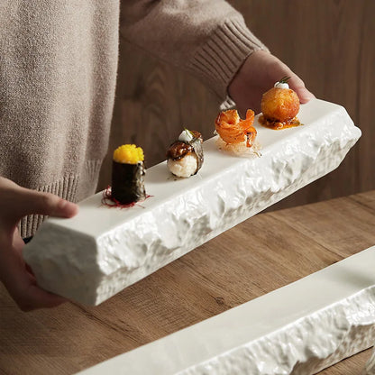 Rechteckige Designer-Servierplatte für Sushi und Desserts mit Isolierungsfunktion - Unique Outlet