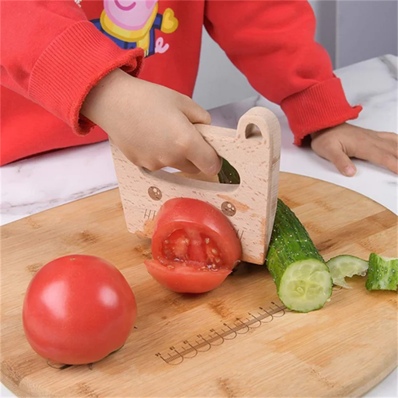 Safe Kitchen Cutting Toy Kids Wooden Cooking CutterFish-Shaped Children'S Kitchen Tools Cute Vegetables Fruits Knife Safety - Unique Outlet