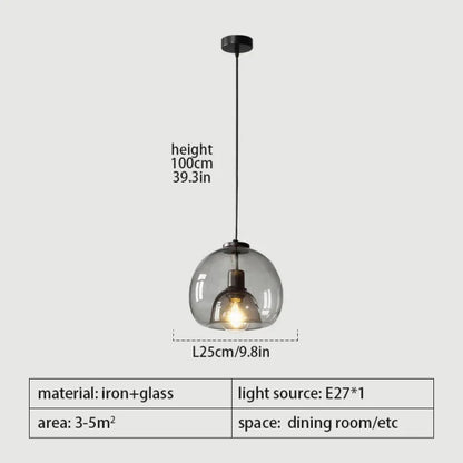 Nordische LED-Glas-Pendelleuchten - E27 Hängeleuchte für Esszimmer, Küche und Restaurant, Tischdekoration, Kunst-Kronleuchter - Unique Outlet