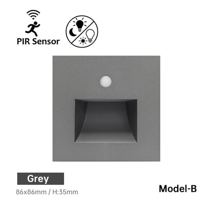 Einbau-LED-Wandleuchte, Treppen-LED-Licht, Bewegungsmelder-Sensor, AC85-265V, Flur-Treppen-Beleuchtung, Wandleuchte - Unique Outlet