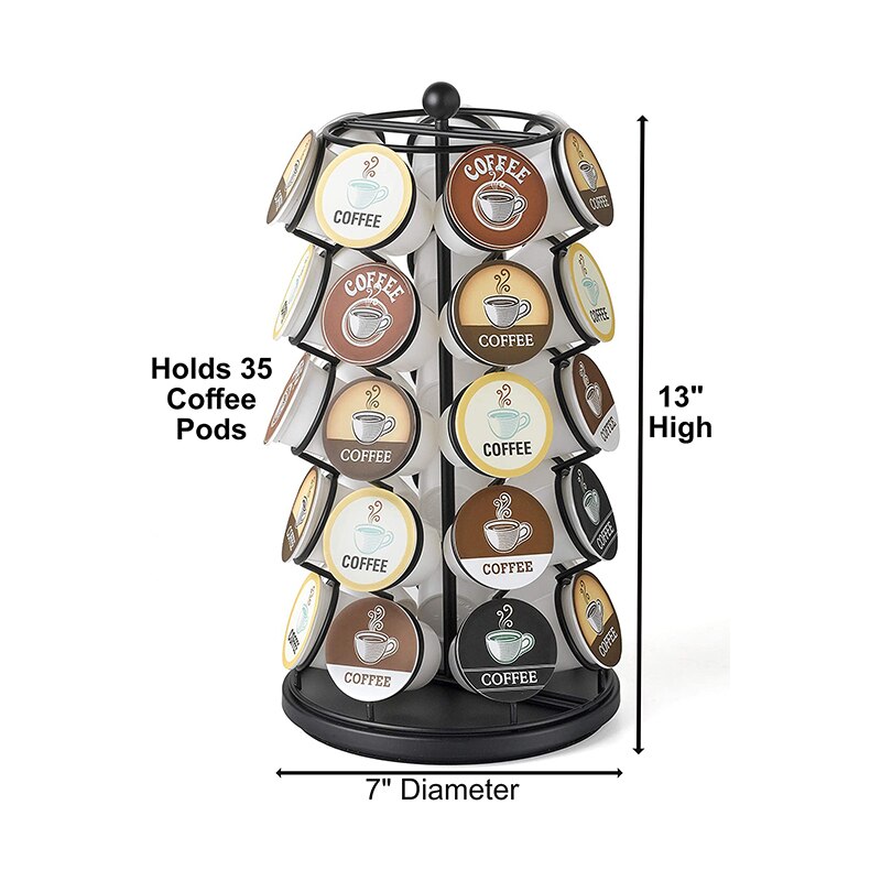 35-fach großer Kaffeekapsel-Karussell, Regal-Ständer, Carousel-Verteilungsturm, Kaffeekapsel-Halter, Küchenbar-Werkzeuge - Unique Outlet