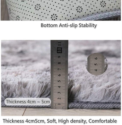 Ovaler dicker Teppich für Wohnzimmer, Plüsch-Schlafzimmer-Teppiche, langer Faser-Plüschteppich, Kinderbett-Weicher Samtteppich, Wohnkultur-Matte - Unique Outlet