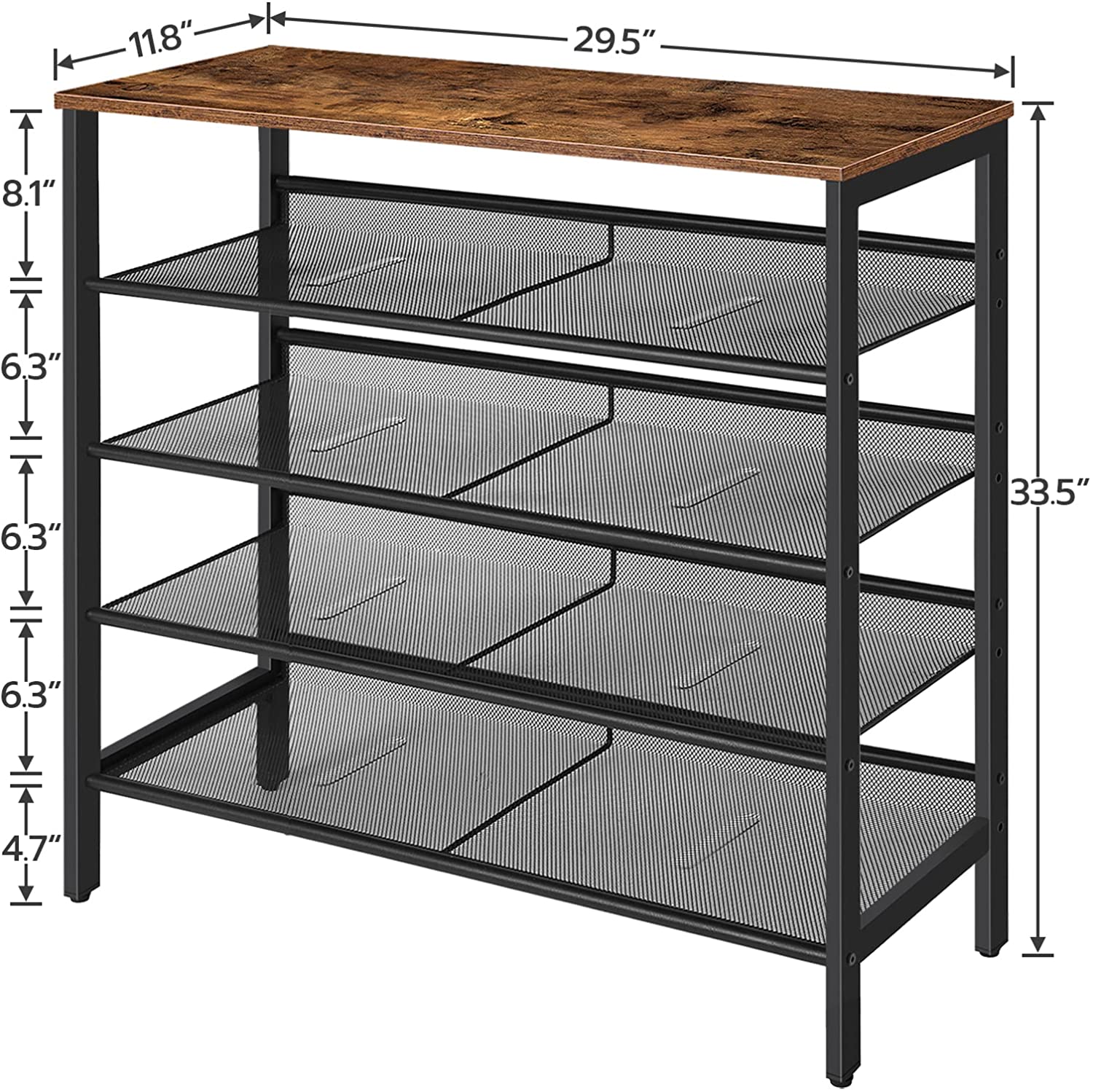 Schuhregal mit 5 Ebenen - Langlebiges und Stabiles Aufbewahrungsschuhschrank für Eingangsbereich Flur Schrank Schlafsaal - Unique Outlet