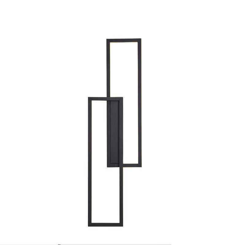 Schwarze Rechteckige Minimalistische LED Wandleuchte, für Innenraum, Wohnzimmer, Schlafzimmer, 60cm/80cm/100cm - Unique Outlet