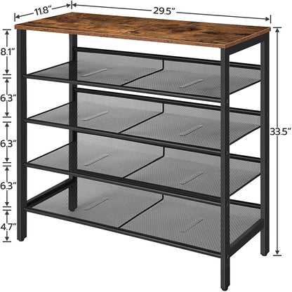 Schuhregal mit 5 Ebenen - Langlebiges und Stabiles Aufbewahrungsschuhschrank für Eingangsbereich Flur Schrank Schlafsaal - Unique Outlet