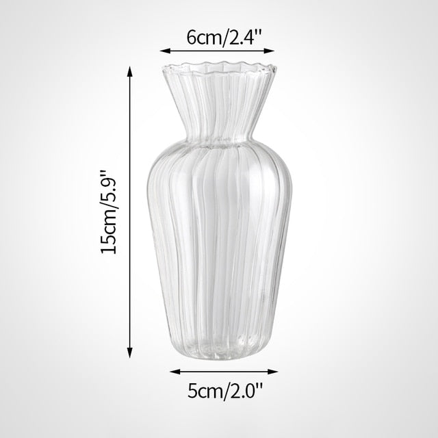 Glas-Blumenvasen im nordischen Stil - Transparente Pflanzenvase - Unique Outlet