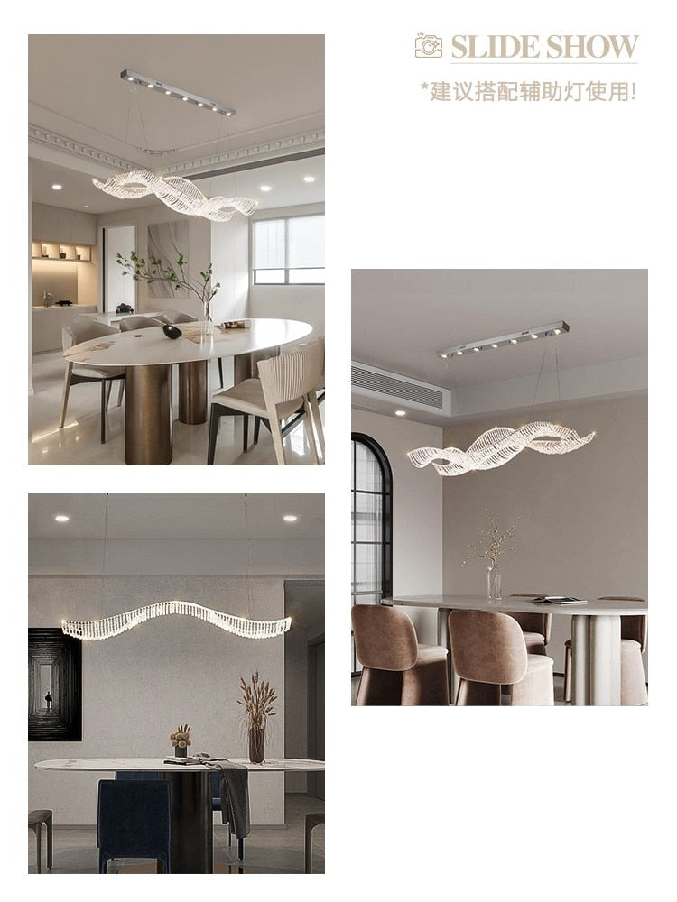 Moderne Kristall-Chandelier in Gold/Chrom, LED-Lampen, 120-150cm Größe, Wohnzimmer & Esszimmer Beleuchtung - Unique Outlet