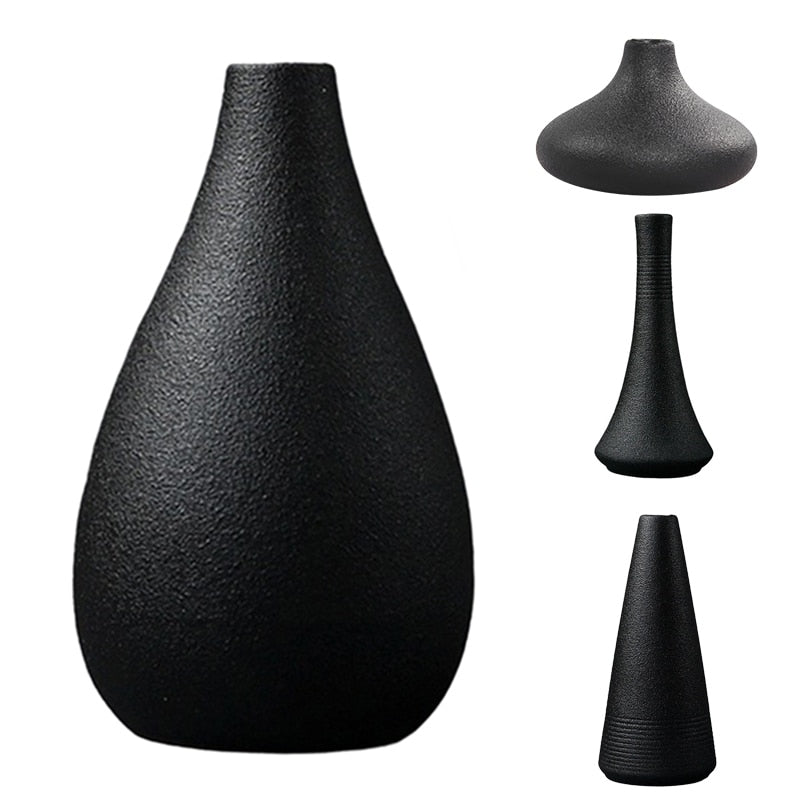 Schwarze keramische Vase für Heimdekoration - Unique Outlet