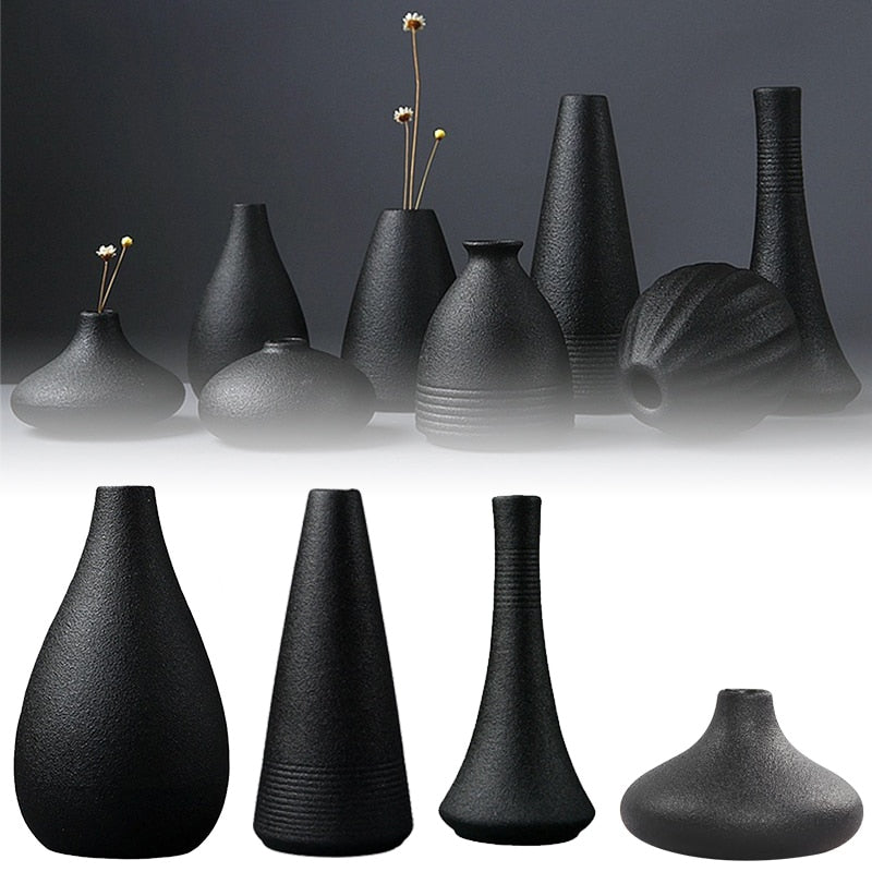 Schwarze keramische Vase für Heimdekoration - Unique Outlet