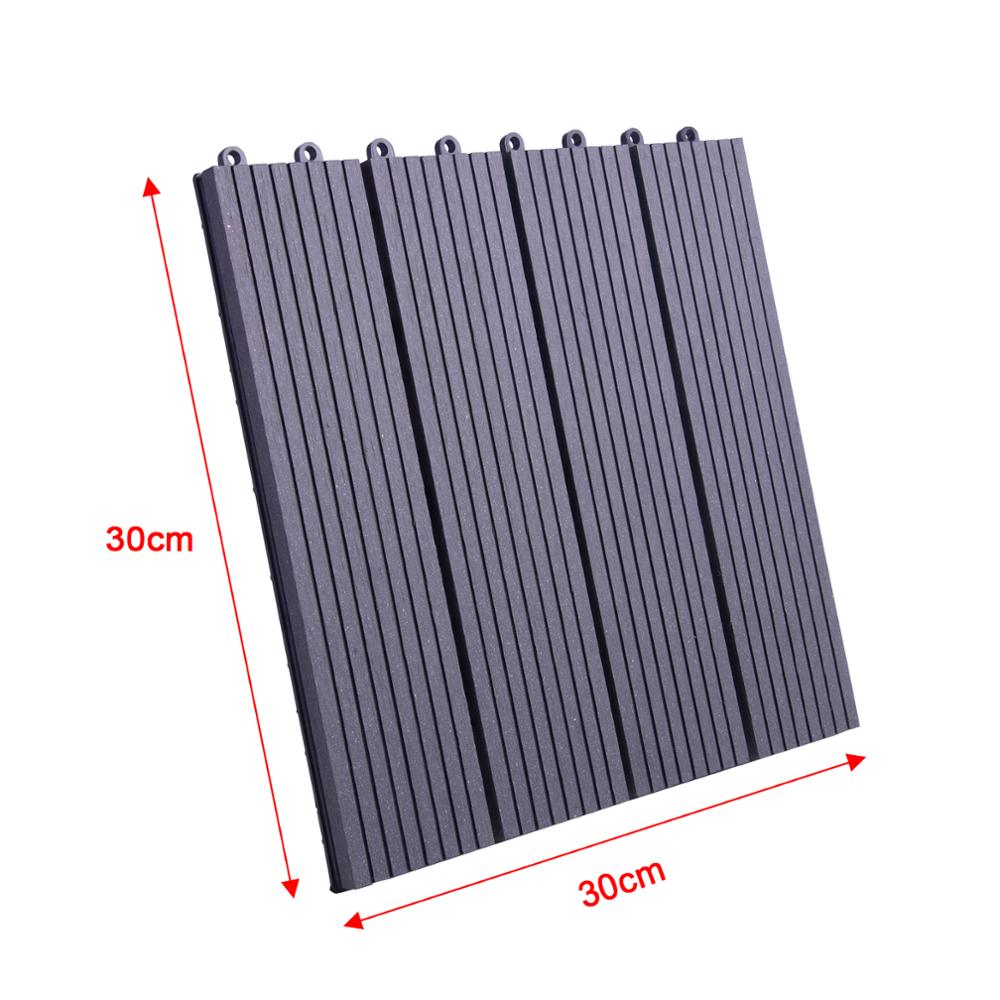 WPC-Komposit-Gartenbodenplatten, 30 x 30 cm, 11-teiliges Terrassenfliesen-Set mit Holzoptik und Klicksystem - Unique Outlet