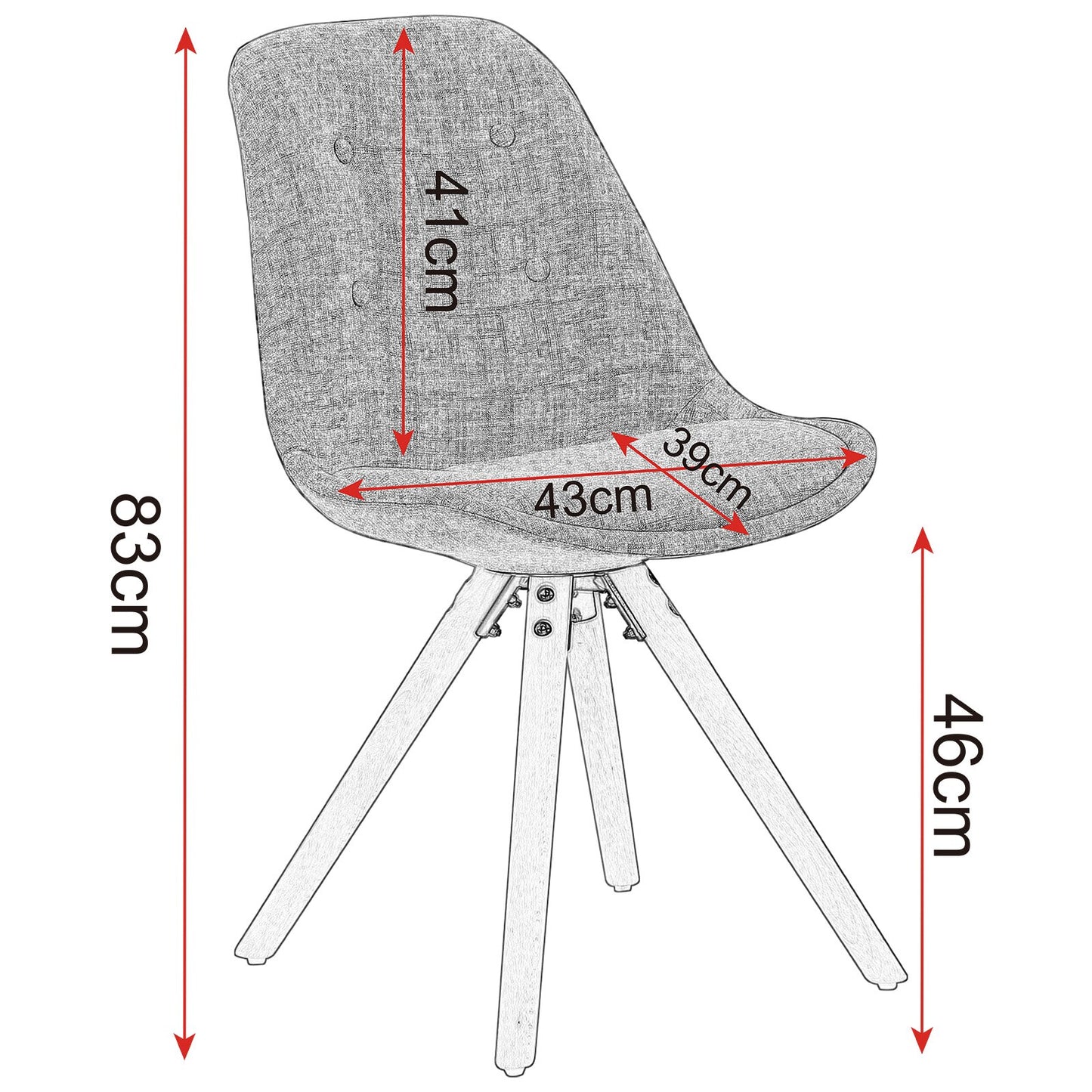 2er Set Nordic Frühstück Essstühle Küchenhocker mit Rückenlehne, weich gepolsterter Sitz und Beine aus massivem Holz für Esszimmer und Wohnzimmer - Unique Outlet