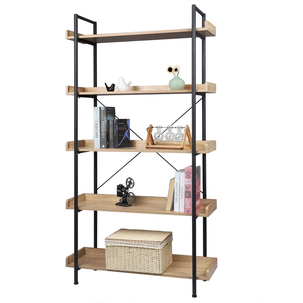 5-stufiges Regal mit Sicherheitsbügel - Metall Bücherregal für Küche, Badezimmer & Wohnzimmer - 91x25,5x173cm - Unique Outlet