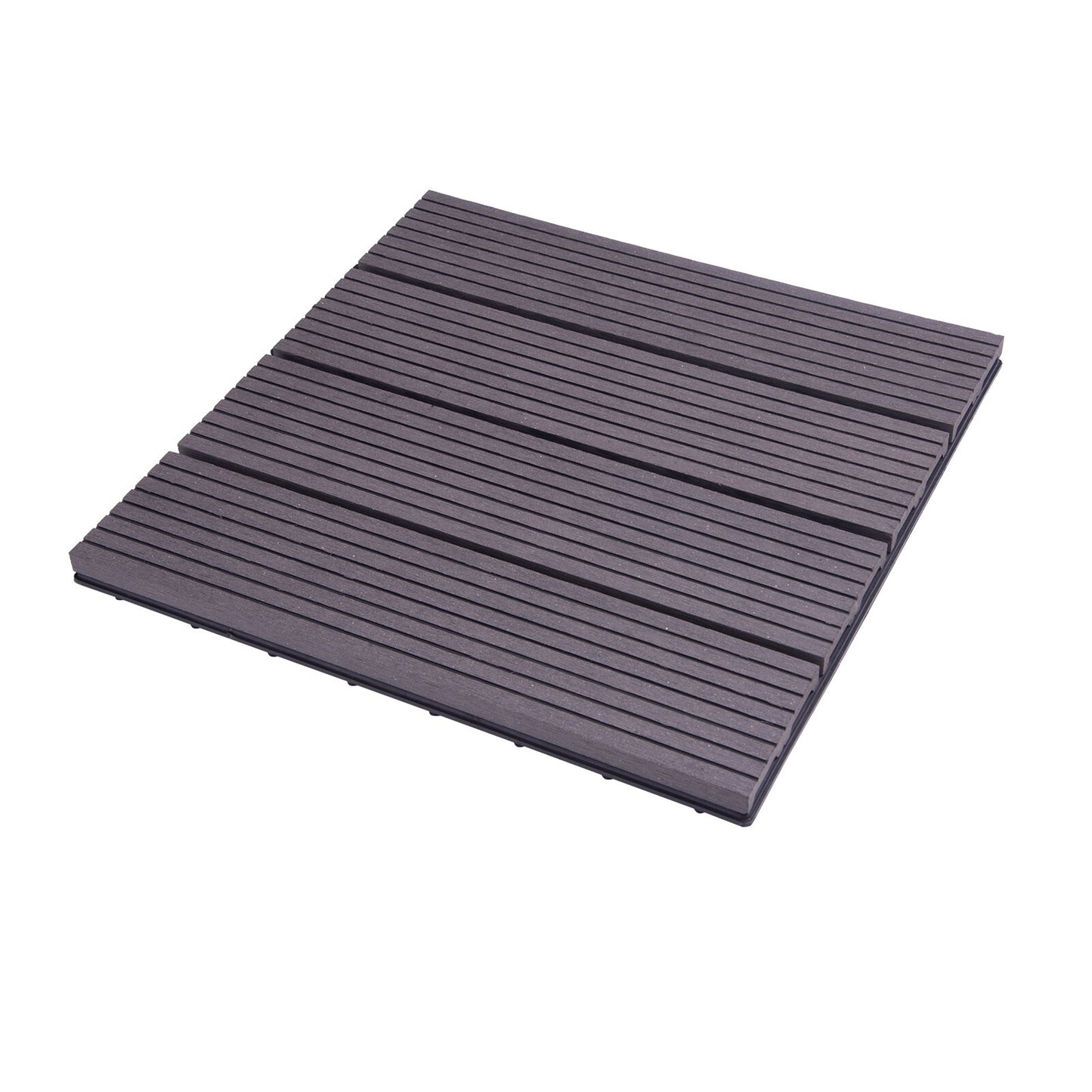 WPC-Komposit-Gartenbodenplatten, 30 x 30 cm, 11-teiliges Terrassenfliesen-Set mit Holzoptik und Klicksystem - Unique Outlet